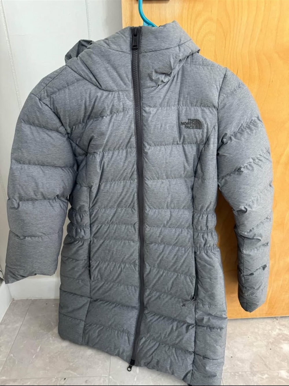 The North Face Gotham Gray Hooded Puffer Coat